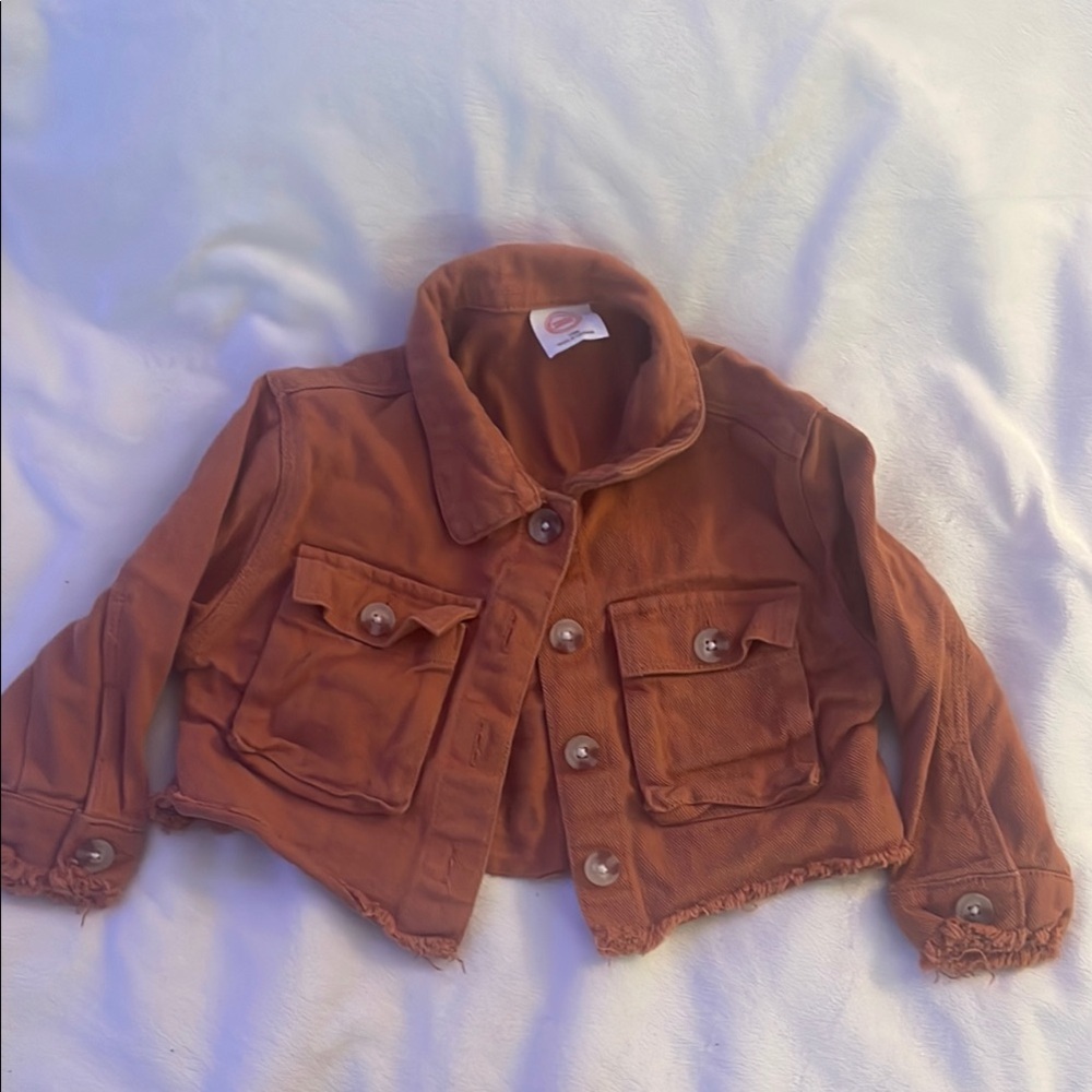 ❤️Wonder Nation Brown Jean Jacket Cropped Casual